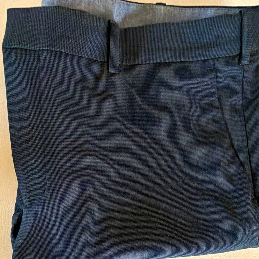 Perry Ellis Portfolio Men's 38x30 Gray Check Modern Fit Straight Flat Front Pant
